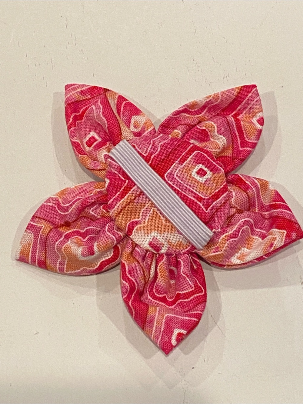 Pet Collar Flower in Pink Squares - Picture 4 of 4